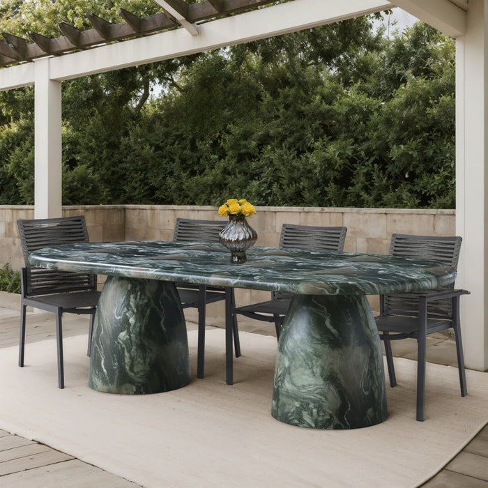 Meridian Furniture - Cosenza 96" Marble Finish Indoor/Outdoor Concrete Dining Table - 708Green-T - GreatFurnitureDeal