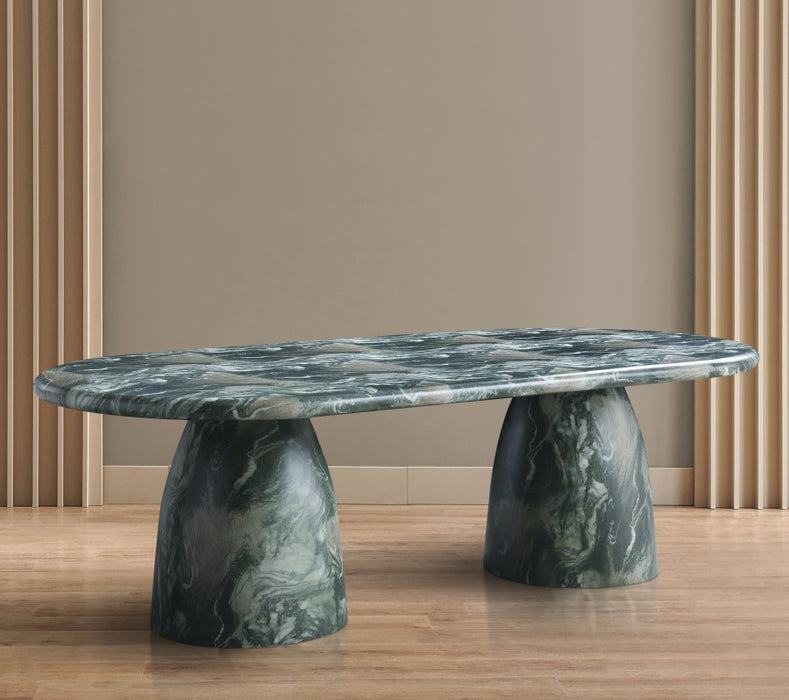 Meridian Furniture - Cosenza 96" Marble Finish Indoor/Outdoor Concrete Dining Table - 708Green-T - GreatFurnitureDeal