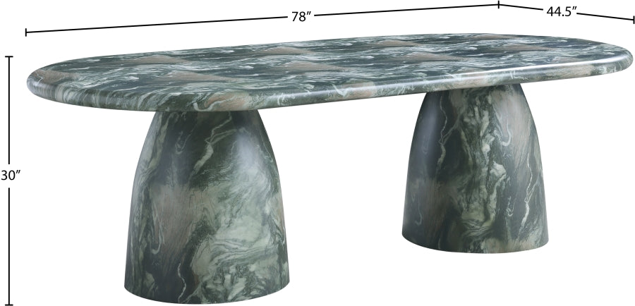 Meridian Furniture - Cosenza 96" Marble Finish Indoor/Outdoor Concrete Dining Table - 708Green-T - GreatFurnitureDeal