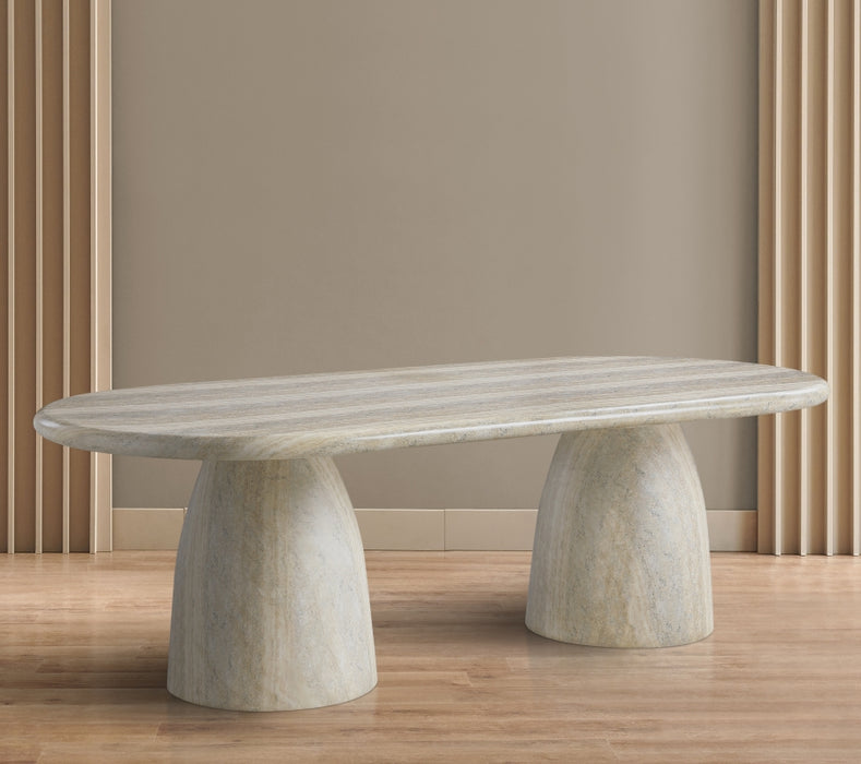 Meridian Furniture - Cosenza 78" Marble Finish Indoor/Outdoor Concrete Dining Table - 708Travertine-T - GreatFurnitureDeal