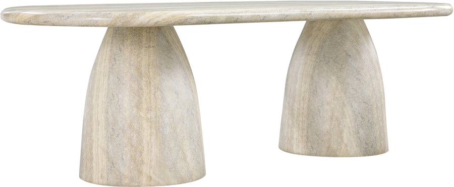 Meridian Furniture - Cosenza 78" Marble Finish Indoor/Outdoor Concrete Dining Table - 708Travertine-T - GreatFurnitureDeal