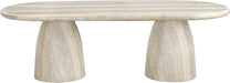 Meridian Furniture - Cosenza 78" Marble Finish Indoor/Outdoor Concrete Dining Table - 708Travertine-T - GreatFurnitureDeal