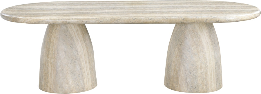 Meridian Furniture - Cosenza 78" Marble Finish Indoor/Outdoor Concrete Dining Table - 708Travertine-T - GreatFurnitureDeal