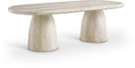 Meridian Furniture - Cosenza 78" Marble Finish Indoor/Outdoor Concrete Dining Table - 708Travertine-T - GreatFurnitureDeal