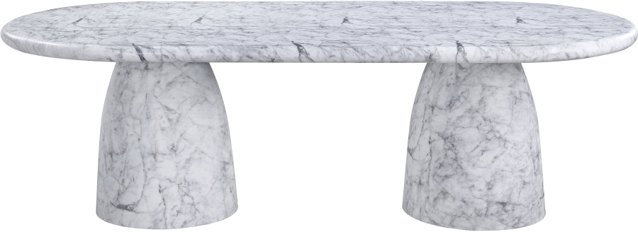 Meridian Furniture - Cosenza 96" Marble Finish Indoor/Outdoor Concrete Dining Table - 708White-T - GreatFurnitureDeal