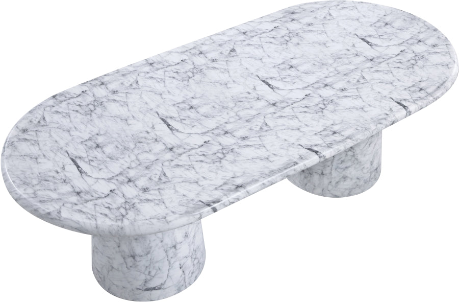 Meridian Furniture - Cosenza 96" Marble Finish Indoor/Outdoor Concrete Dining Table - 708White-T - GreatFurnitureDeal