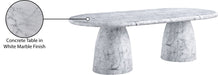 Meridian Furniture - Cosenza 96" Marble Finish Indoor/Outdoor Concrete Dining Table - 708White-T - GreatFurnitureDeal