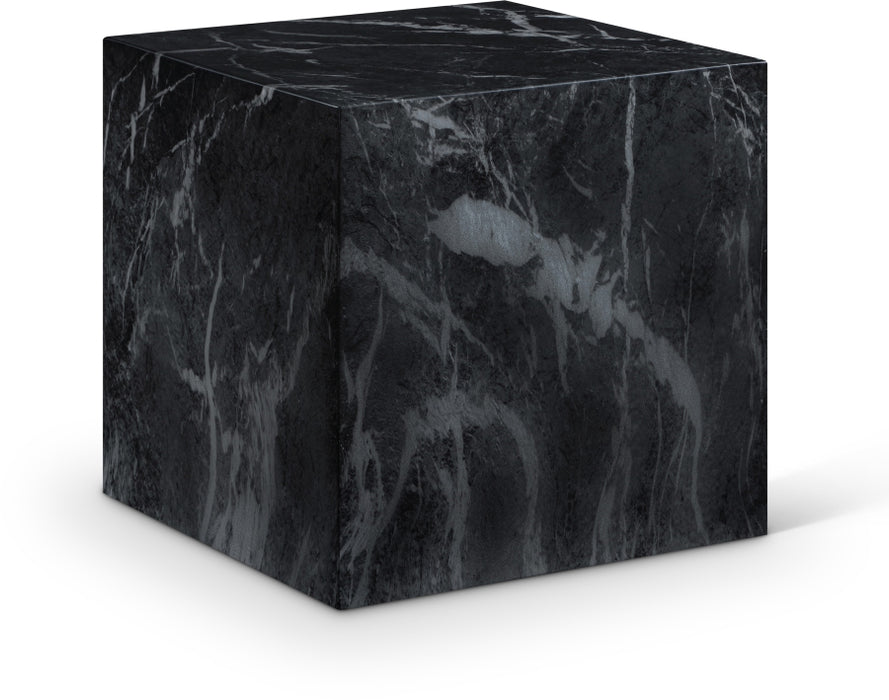 Meridian Furniture - Piazza Travertine Finish Indoor/Outdoor Concrete End Table - 99029Black-ET - GreatFurnitureDeal