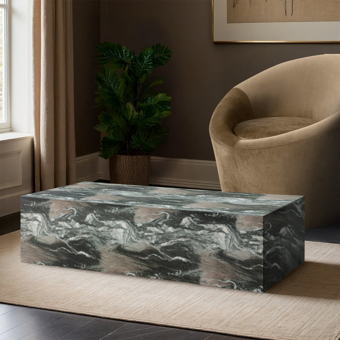 Meridian Furniture - Piazza Marble Finish Indoor/Outdoor Concrete Coffee Table - 99029Green-CT - GreatFurnitureDeal