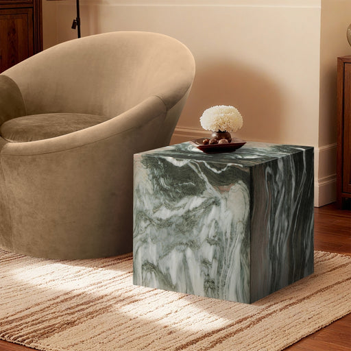 Meridian Furniture - Piazza Travertine Finish Indoor/Outdoor Concrete End Table - 99029Green-ET - GreatFurnitureDeal