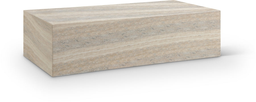 Meridian Furniture - Piazza Travertine Finish Indoor/Outdoor Concrete Coffee Table - 99029Travertine-CT - GreatFurnitureDeal