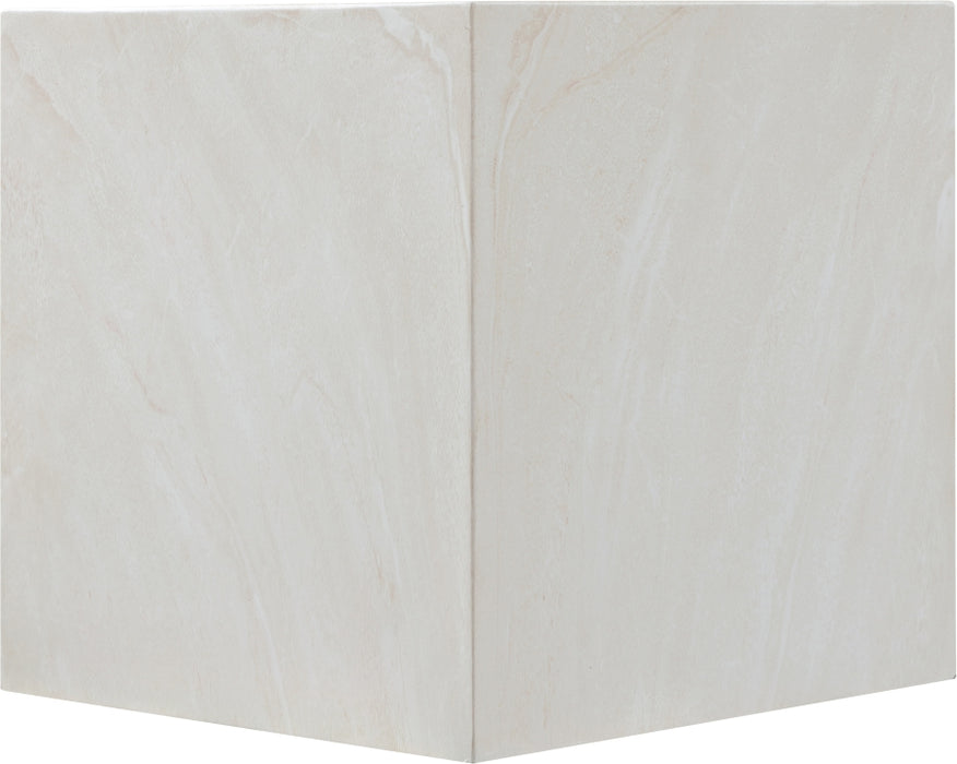 Meridian Furniture - Piazza Travertine Finish Indoor/Outdoor Concrete End Table - 99029White-ET - GreatFurnitureDeal