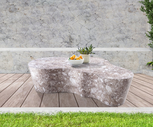 Meridian Furniture - Monza Marble Finish Indoor/Outdoor Concrete Coffee Table - 99033Brown-CT - GreatFurnitureDeal