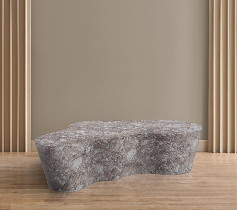 Meridian Furniture - Monza Marble Finish Indoor/Outdoor Concrete Coffee Table - 99033Brown-CT - GreatFurnitureDeal