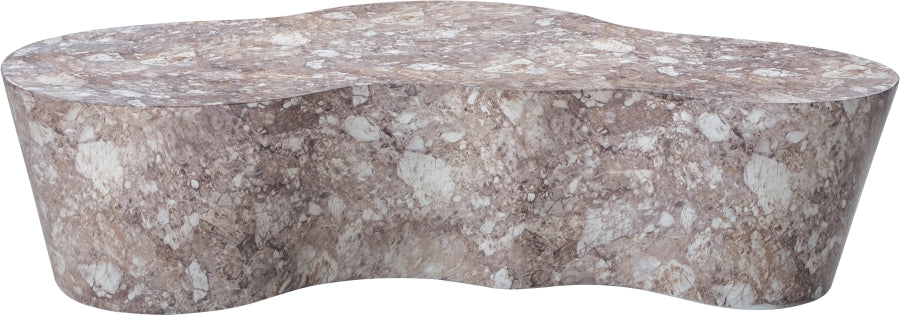 Meridian Furniture - Monza Marble Finish Indoor/Outdoor Concrete Coffee Table - 99033Brown-CT - GreatFurnitureDeal