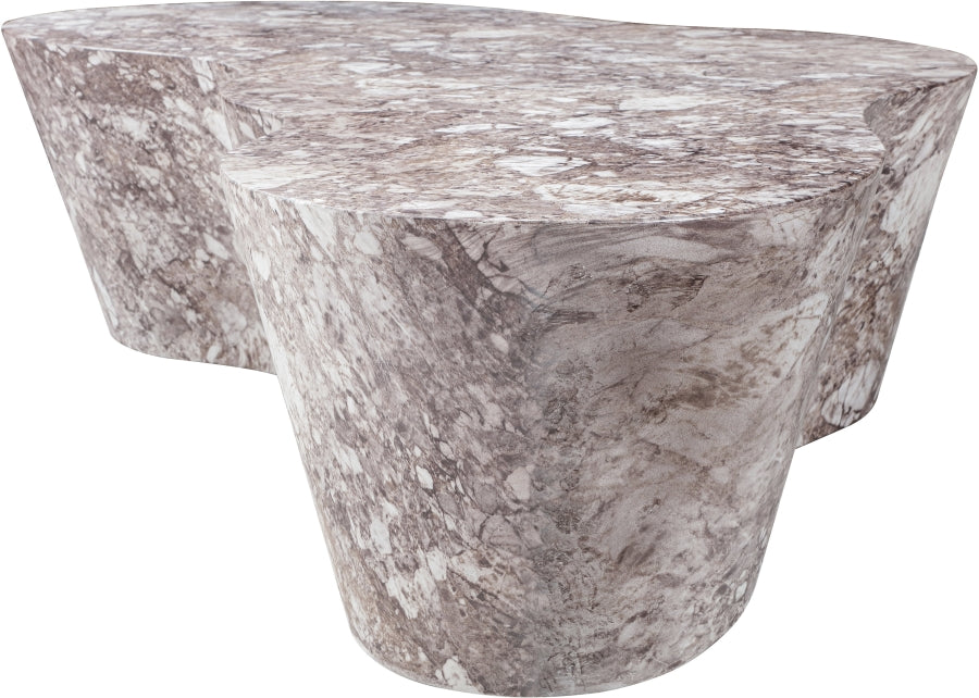 Meridian Furniture - Monza Marble Finish Indoor/Outdoor Concrete Coffee Table - 99033Brown-CT - GreatFurnitureDeal