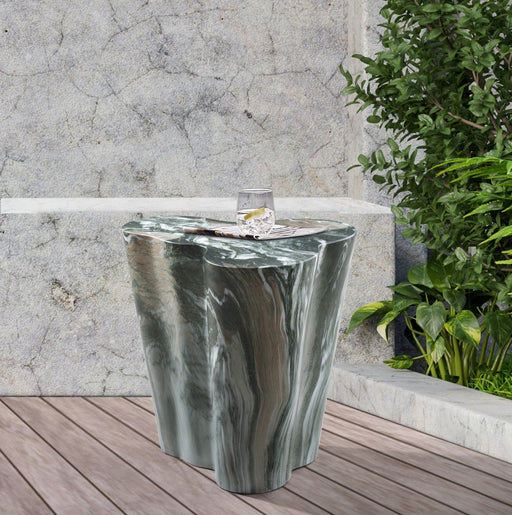 Meridian Furniture - Monza Marble Finish Indoor/Outdoor Concrete End Table - 99033Green-ET - GreatFurnitureDeal