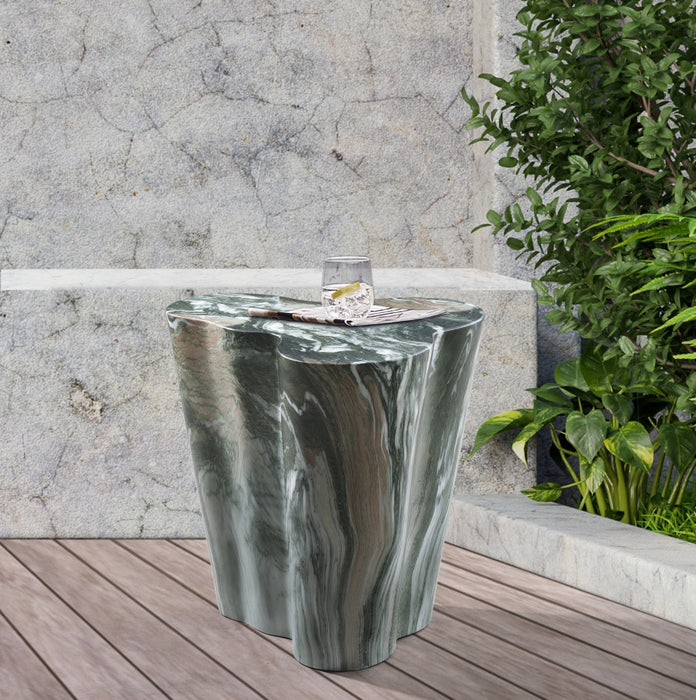 Meridian Furniture - Monza Marble Finish Indoor/Outdoor Concrete End Table - 99033Green-ET - GreatFurnitureDeal