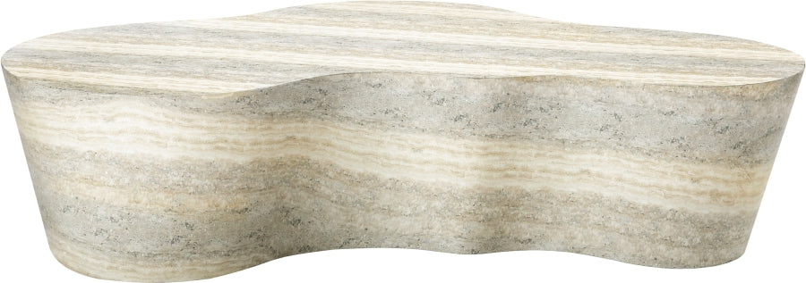 Meridian Furniture - Monza Travertine Finish Indoor/Outdoor Concrete Coffee Table - 99033Travertine-CT - GreatFurnitureDeal