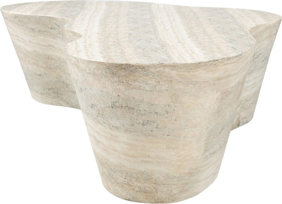 Meridian Furniture - Monza Travertine Finish Indoor/Outdoor Concrete Coffee Table - 99033Travertine-CT - GreatFurnitureDeal