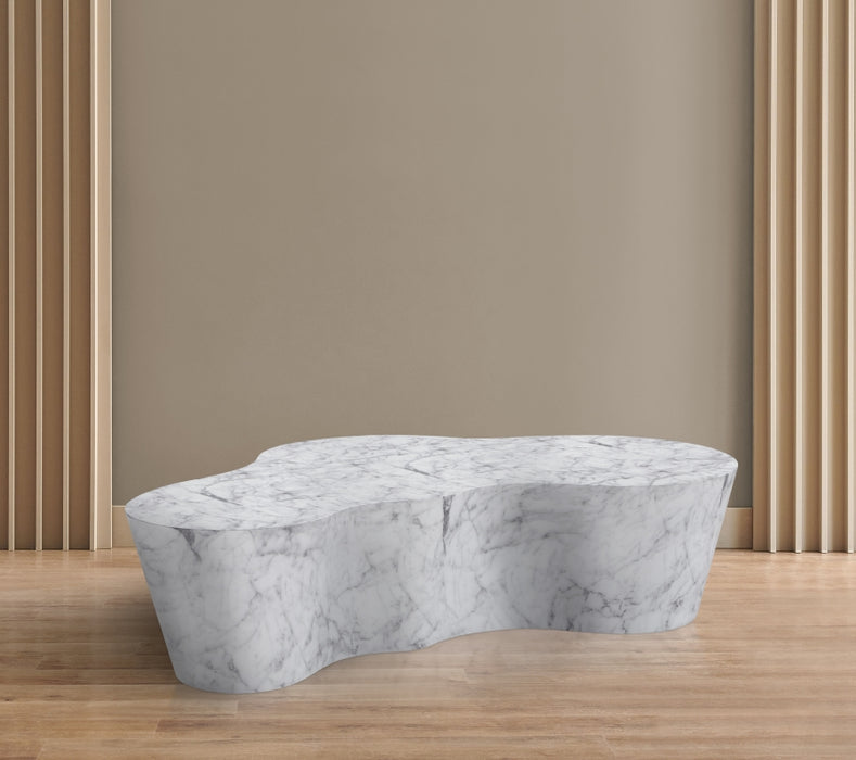 Meridian Furniture - Monza Marble Finish Indoor/Outdoor Concrete Coffee Table - 99033White-CT - GreatFurnitureDeal