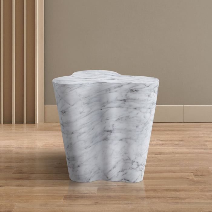 Meridian Furniture - Monza Marble Finish Indoor/Outdoor Concrete End Table - 99033White-ET - GreatFurnitureDeal