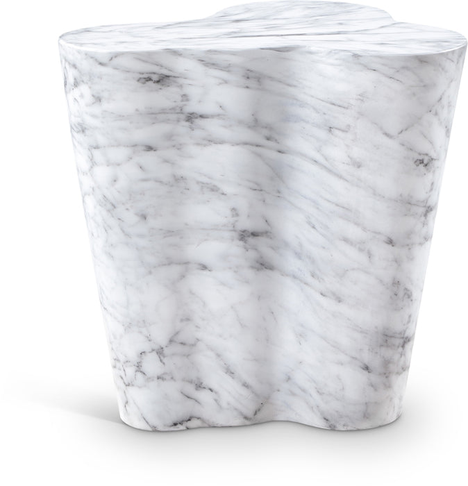 Meridian Furniture - Monza Marble Finish Indoor/Outdoor Concrete End Table - 99033White-ET - GreatFurnitureDeal