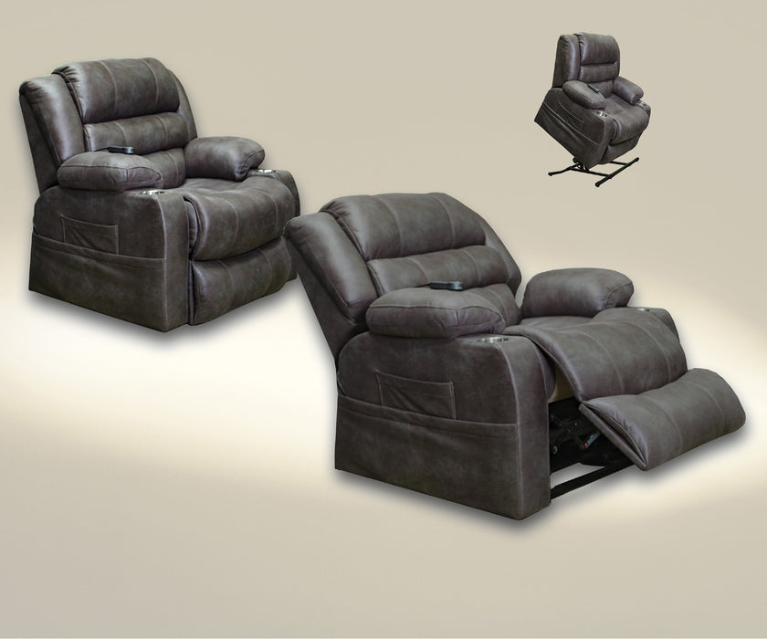Catnapper - Tucker Power Lift Recliner w/Heat & Massage in Steel - 4816-STEEL - GreatFurnitureDeal