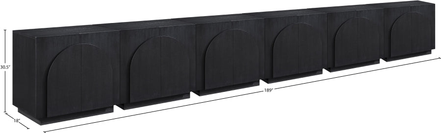 Meridian Furniture - Navona Oak Veneer Sideboard / Buffet - 77001Black-T-6PC - GreatFurnitureDeal