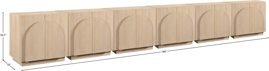 Meridian Furniture - Navona Oak Veneer Sideboard / Buffet - 77001Natural-T-6PC - GreatFurnitureDeal