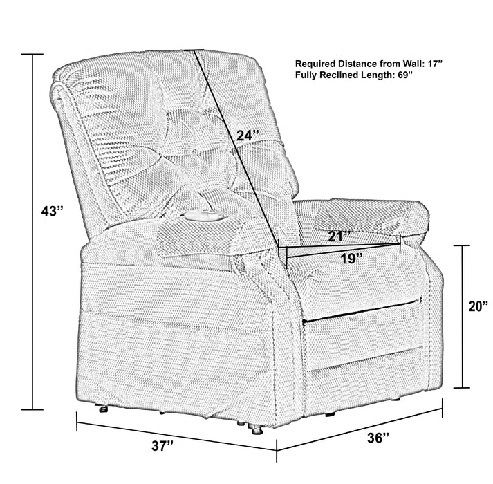 Catnapper - Patriot Power Lift Full Lay-Out Recliner in Brown Sugar - 4824-BROWN - GreatFurnitureDeal