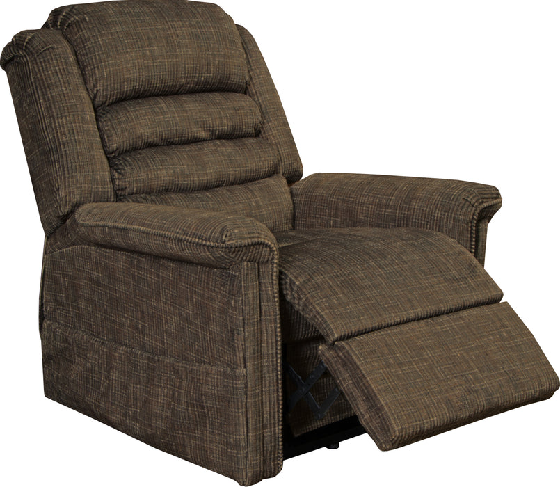 Catnapper - Soother Power Lift Full Lay-Out Chaise Recliner w-Heat & Massage in Chocolate - 4825-CHOC