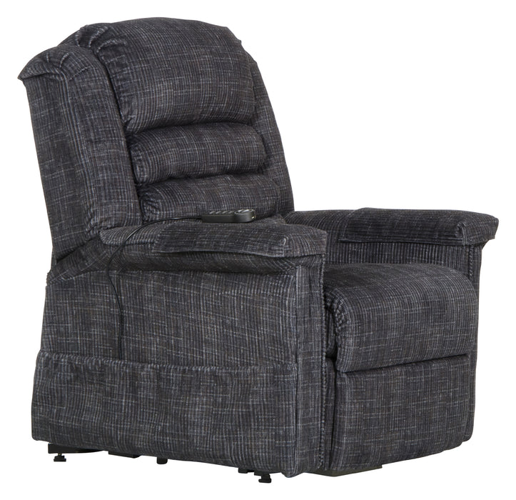 Catnapper - Soother Power Lift Full Lay-Out Chaise Recliner w-Heat & Massage in Smoke - 4825-SMOKE