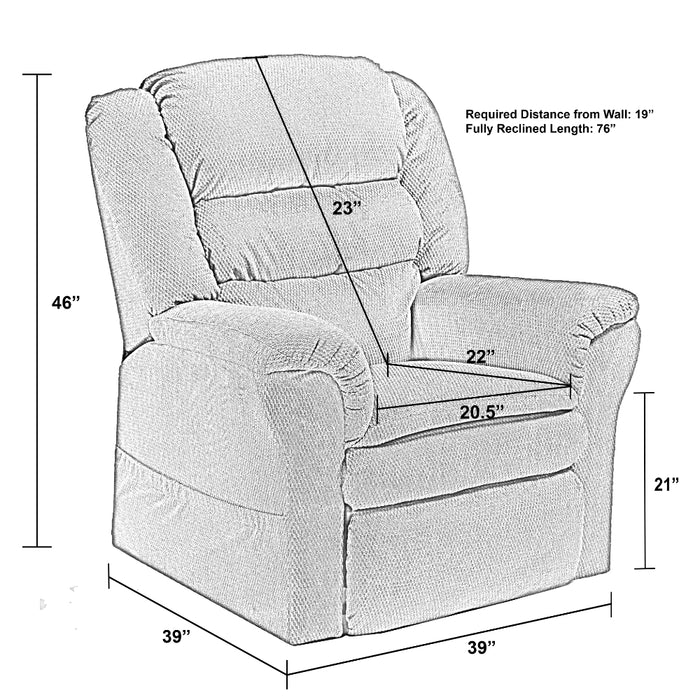 Catnapper - Preston Power Lift Recliner w-Pillowtop Seat in Coffee - 4850-COFFEE - GreatFurnitureDeal