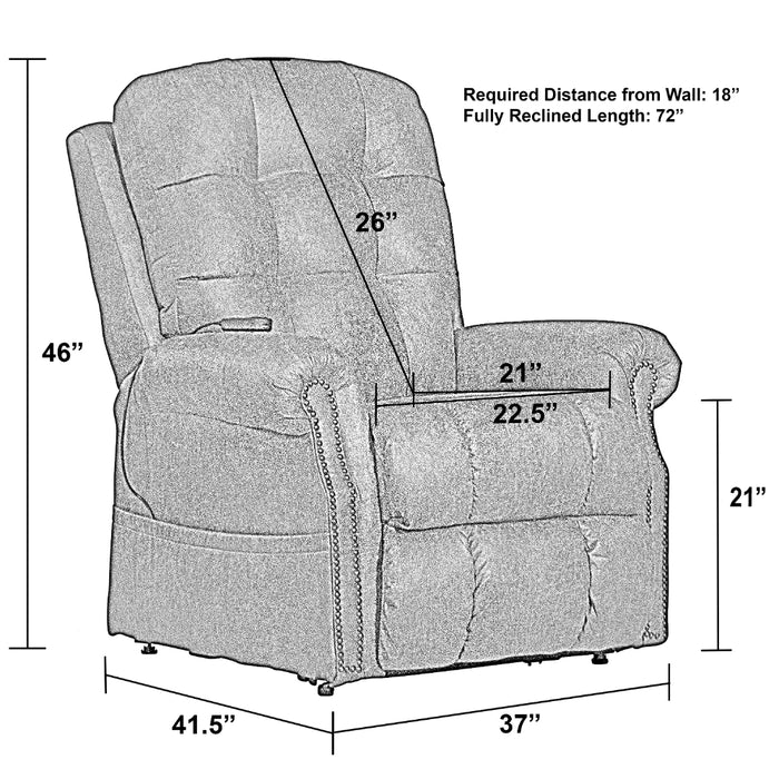 Catnapper - Ramsey Power Lift Recliner in Silt - 4857-SILT - GreatFurnitureDeal
