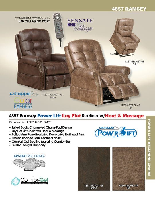 Catnapper - Ramsey Power Lift Recliner in Sable - 4857-SABLE