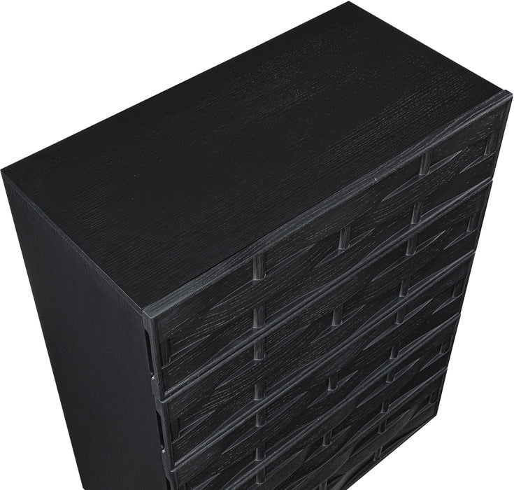 Meridian Furniture - Weave Oak Veneer Chest - 317Black-CH - GreatFurnitureDeal