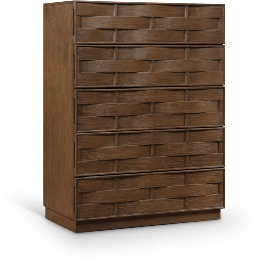 Meridian Furniture - Weave Oak Veneer Chest - 317Brown-CH - GreatFurnitureDeal