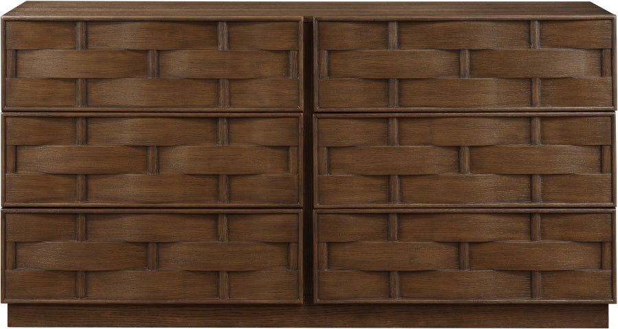 Meridian Furniture - Weave Oak Veneer Dresser - 317Brown-D - GreatFurnitureDeal