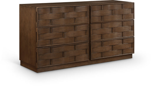 Meridian Furniture - Weave Oak Veneer Dresser - 317Brown-D - GreatFurnitureDeal