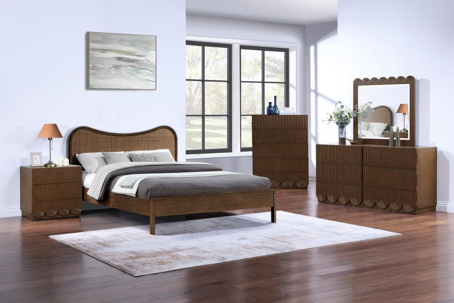 Meridian Furniture - Scallop Oak Veneer Chest - 334Brown-CH - GreatFurnitureDeal