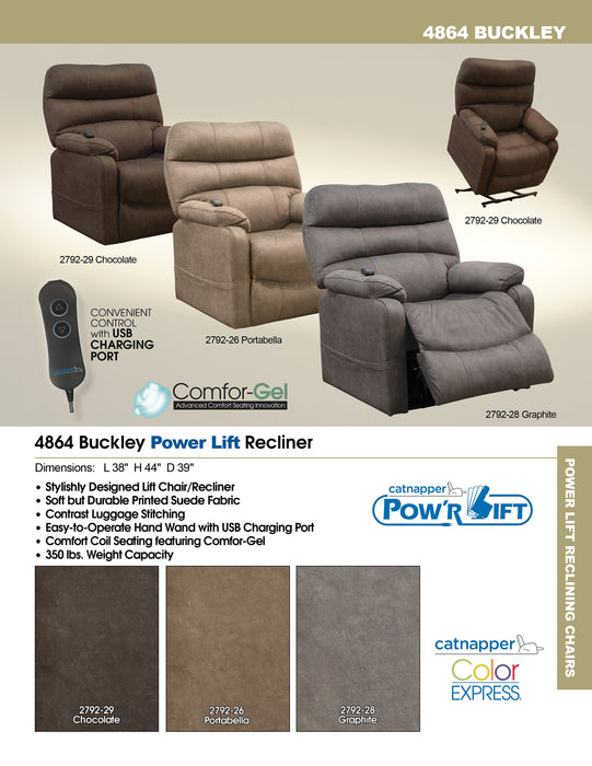 Catnapper - Buckley Power Lift Recliner in Chocolate - 4864-CHOCOLATE
