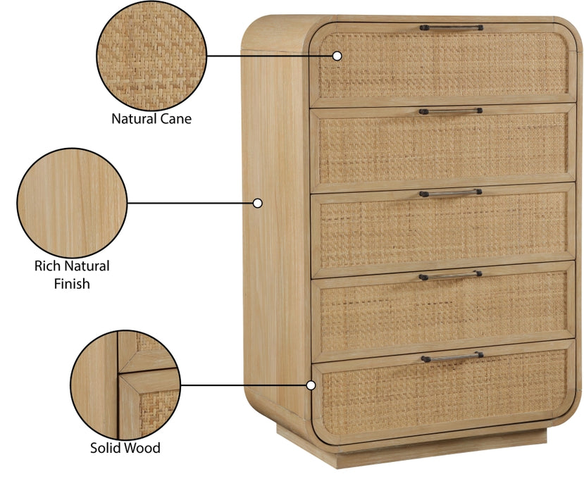 Meridian Furniture - Windsor Rubberwood Chest - 66072Natural-CH - GreatFurnitureDeal