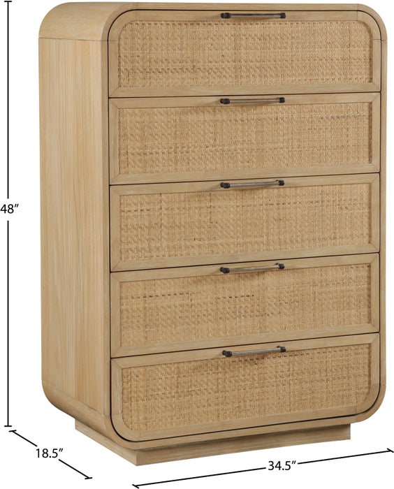 Meridian Furniture - Windsor Rubberwood Chest - 66072Natural-CH - GreatFurnitureDeal