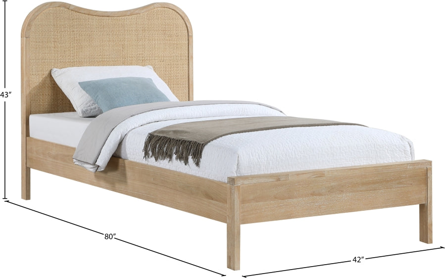 Meridian Furniture - Windsor Rubberwood Twin Bed - 66072Natural-T - GreatFurnitureDeal