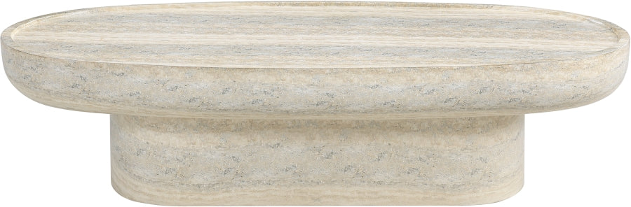 Meridian Furniture - Tivoli Travertine Finish Indoor/Outdoor Concrete Coffee Table - 99049Travertine-CT - GreatFurnitureDeal