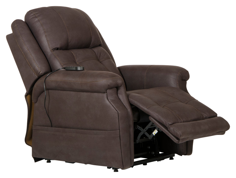 Catnapper - Haywood Power Headrest Power Lift Lay Flat Recliner w-Heat & Massage in Chocolate - 64890-CHOCOLATE