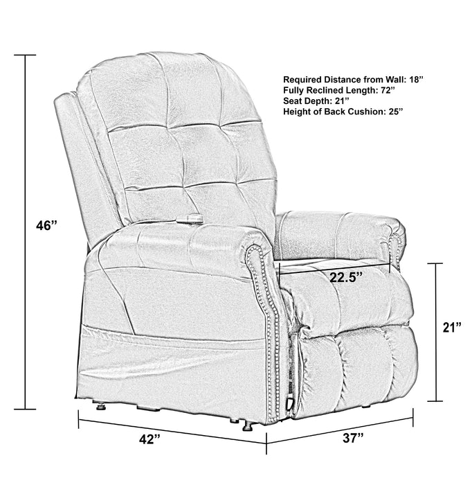 Catnapper - Madison Power Lift Lay Flat Recliner w-Heat & Massage in Chocolate - 4891-CHOCOLATE - GreatFurnitureDeal