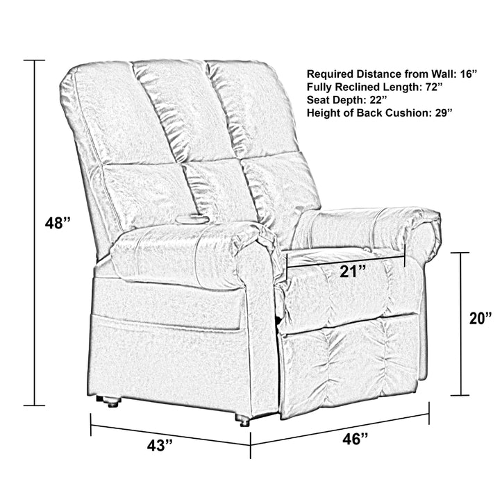 Catnapper - Stallworth Pow'r Lift Full Lay-Out Recliner in Godiva - 4898-GODIVA - GreatFurnitureDeal
