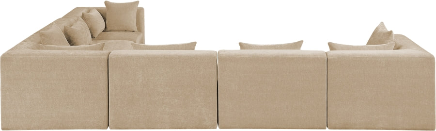 Meridian Furniture - Stellar 152" Chenille Fabric Upholstered 6 Piece Modular Sectional - 608Beige-Sec6A - GreatFurnitureDeal